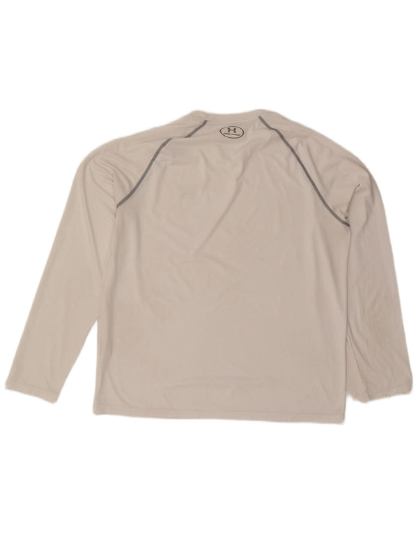 Under Armour Mens Heat Gear Top manica lunga grande poliestere bianco