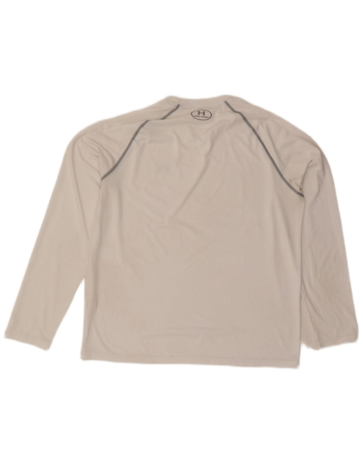 Under Armour Mens Heat Gear Top manica lunga grande poliestere bianco