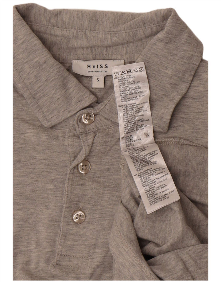 Polo da uomo Reiss piccola in cotone screziato grigio