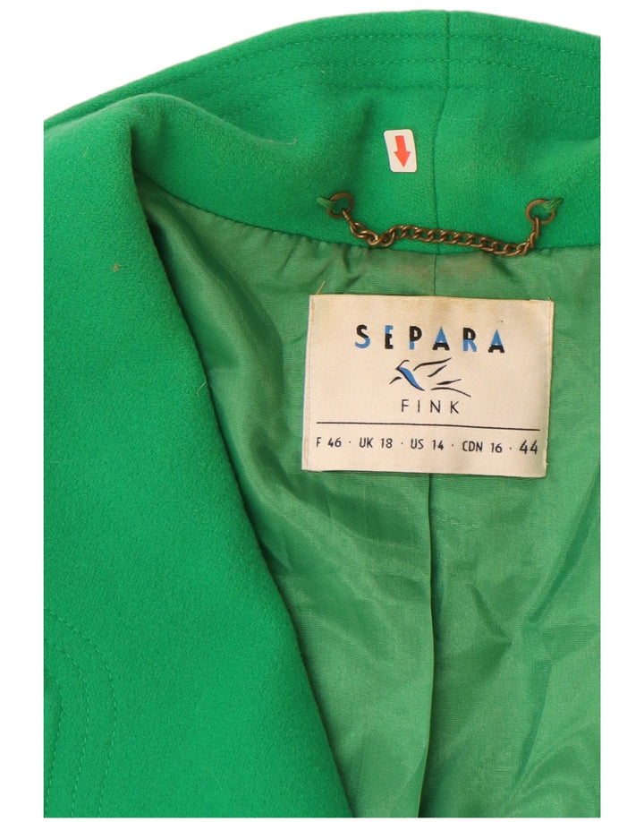 Giacca blazer da donna a 1 bottone Separa Fink UK 18 XL lana verde