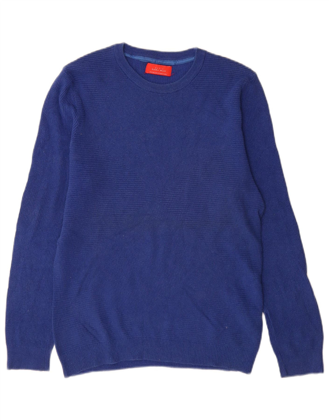 Maglione girocollo da uomo Zara piccolo in cotone blu