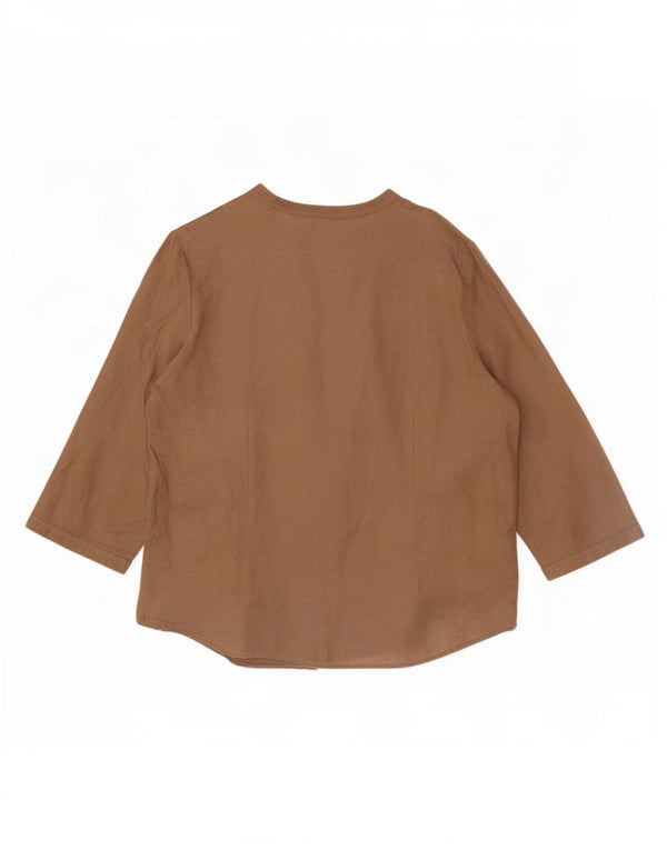 Camicetta con maniche a 3/4 Marks & Spencer Portfolio da donna UK 18 XL Marrone