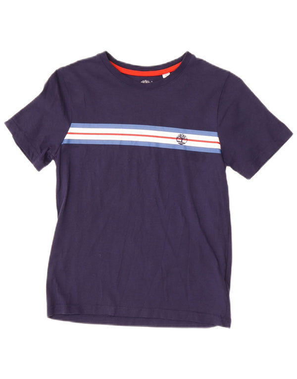 T-shirt da ragazzo Timberland Top 11-12 anni XS in cotone color block blu navy