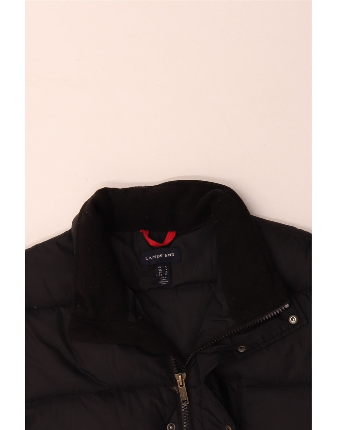 Giacca imbottita da uomo LANDS END UK 40 grande nylon nero