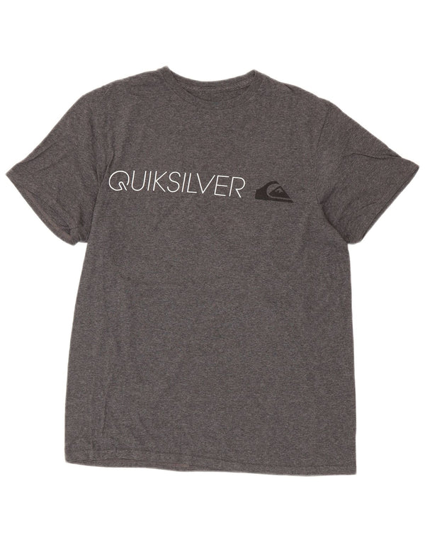 T-shirt grafica Quiksilver da uomo con vestibilità premium, in cotone mélange grigio medio