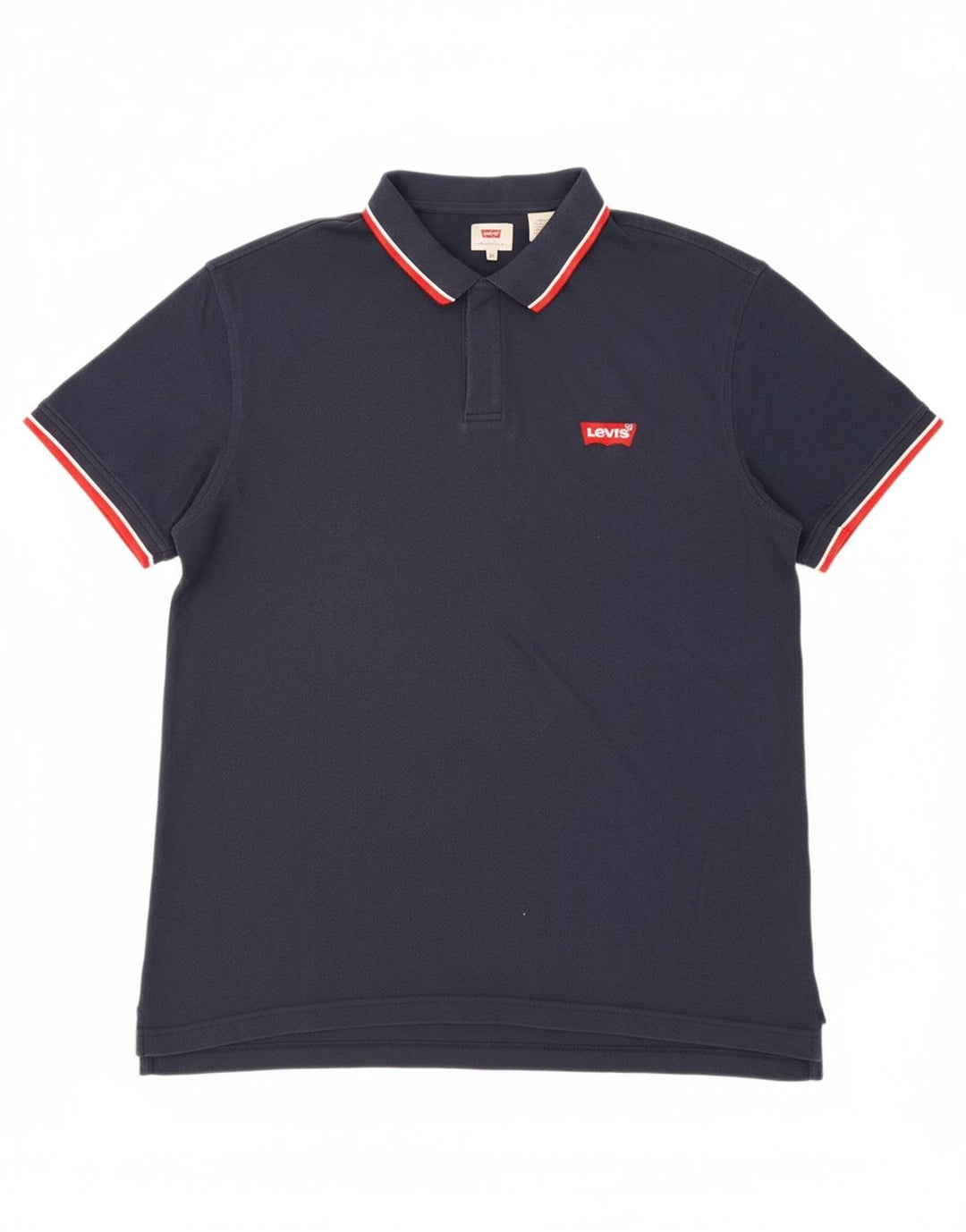 LEVI'S Mens Polo Shirt XL Navy Blue Cotton