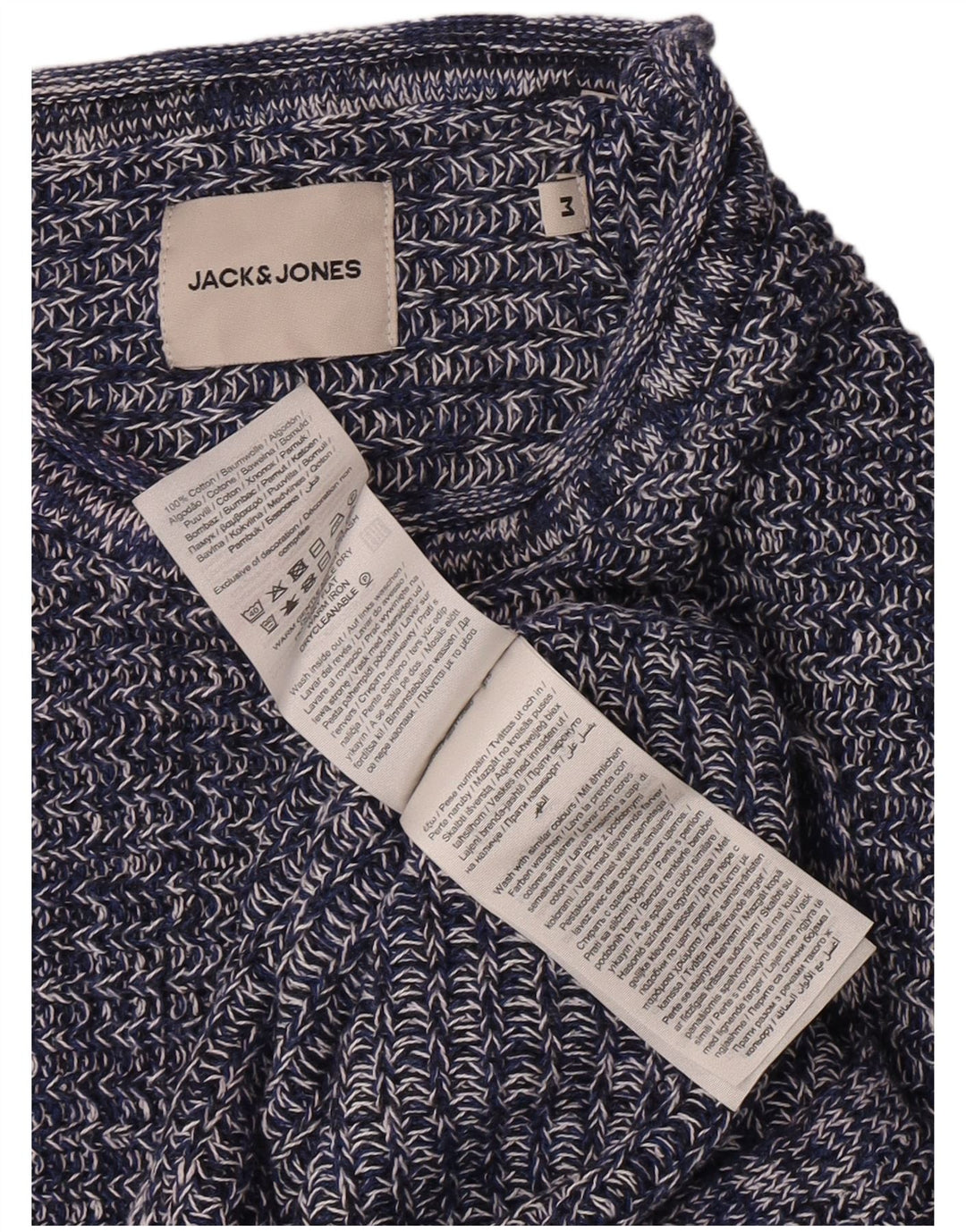 Maglione maglione girocollo da uomo Jack & Jones in cotone blu navy medio