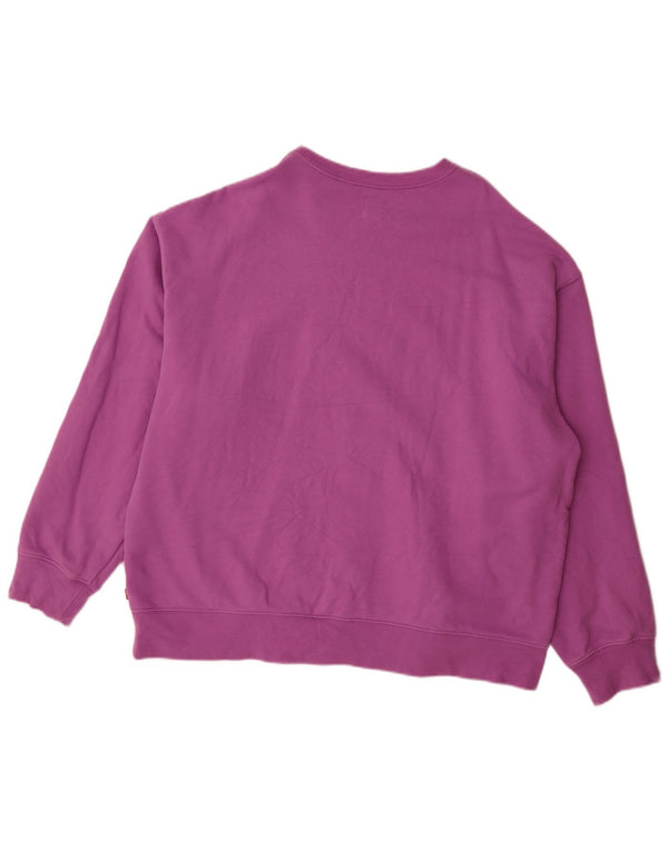 Levi's Donna Felpa con vestibilità rilassata Maglione UK 18 XL Cotone viola