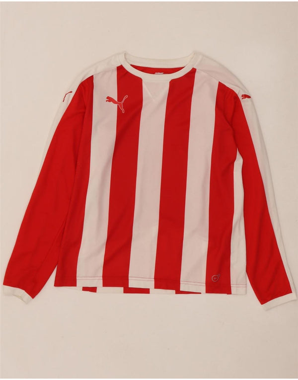Maglia PUMA da bambino a maniche lunghe 13-14 anni in poliestere a righe rosse