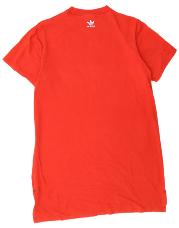 Abito t-shirt grafica da donna Adidas UK 14 cotone arancione medio