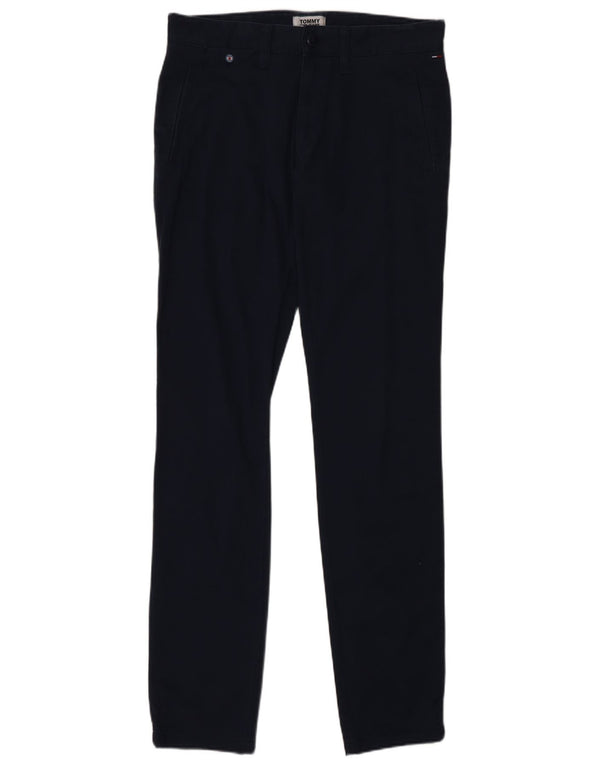 Pantaloni chino slim da uomo Tommy Hilfiger W29 L34 cotone blu navy