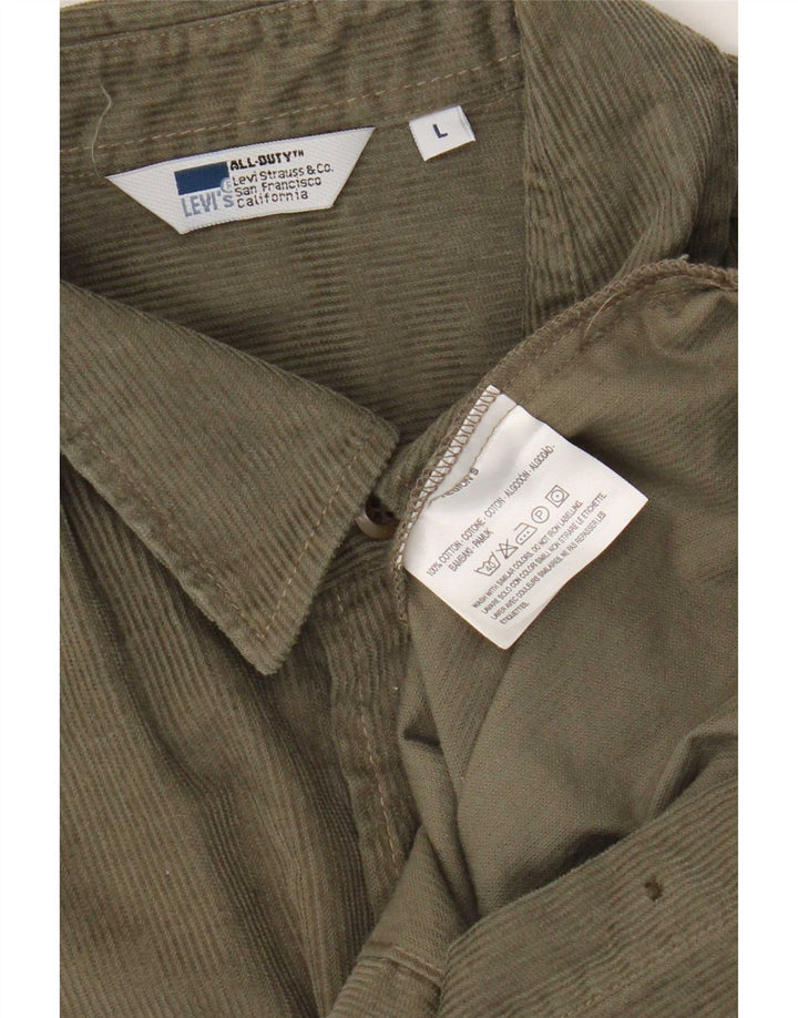 Levi's Camicia da uomo in velluto a coste grande in cotone kaki