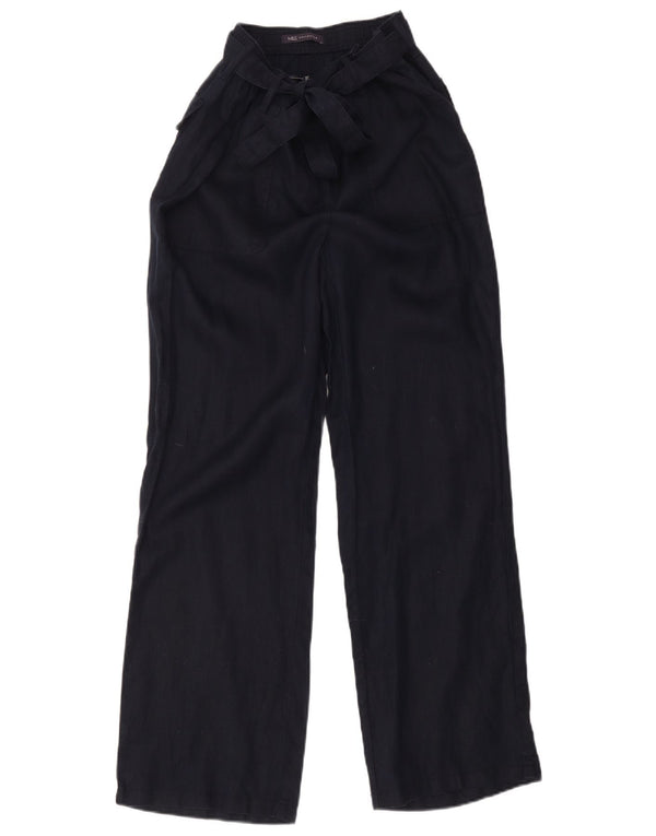 Pantaloni a vita alta da donna Marks & Spencer UK 14 Large W29 L30 Blu navy