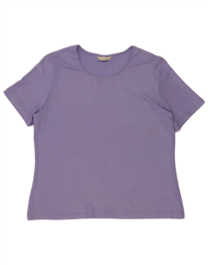 Marks & Spencer T-shirt da donna Top UK 16 Large Viola Poliestere