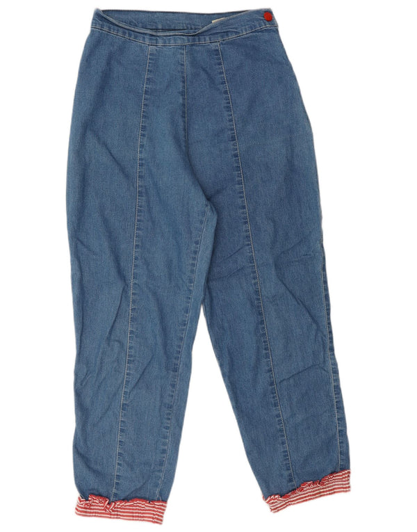 Jeans affusolati a vita alta da donna MOSCHINO UK 12 Medio W28 L25 Cotone blu