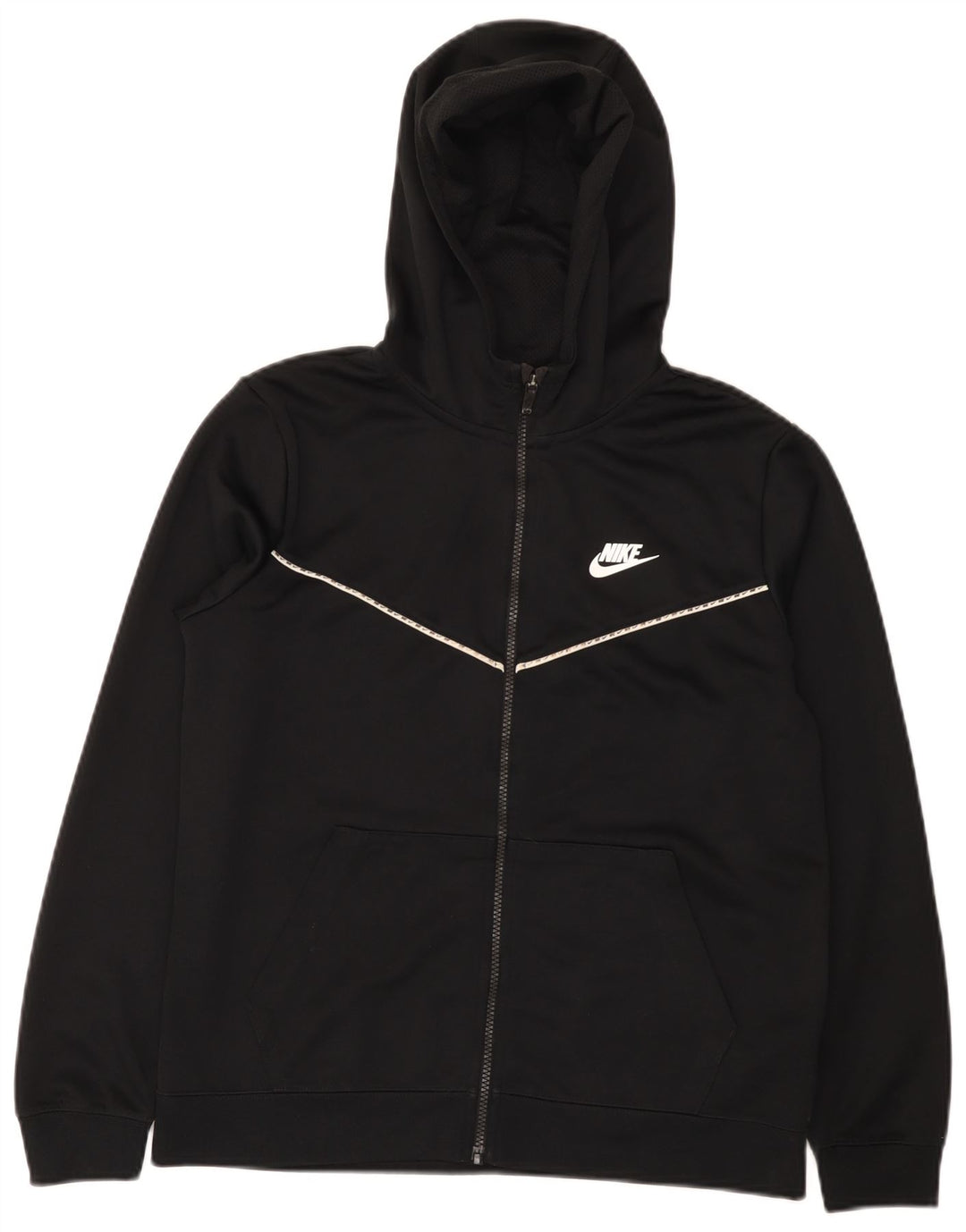 Felpa con cappuccio e zip Nike da bambino 13-14 anni XL poliestere nero
