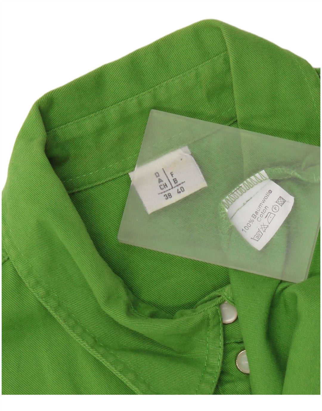 Camicia oversize senza maniche vintage da donna EU 40 cotone verde medio