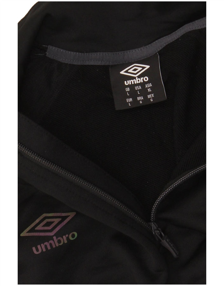 UNDER ARMOUR Mens Graphic Zip Neck Pullover Tracksuit Top Large Black