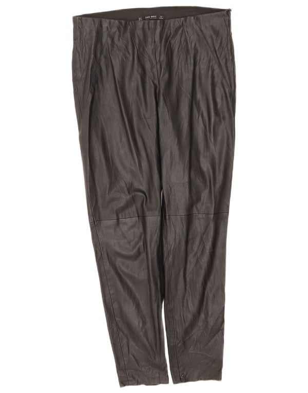 Pantaloni slim da donna in ecopelle Zara grandi W34 L27 poliuretano nero