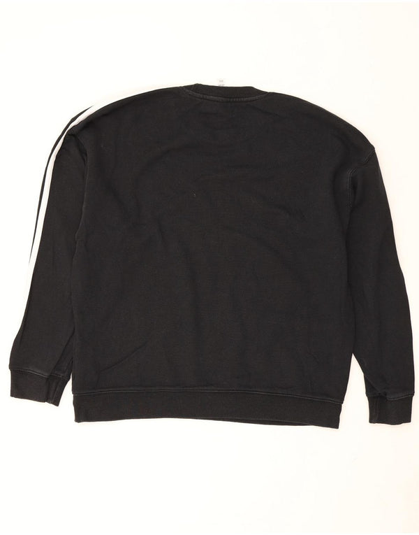 Felpa oversize da donna Adidas UK 12/14 cotone nero medio