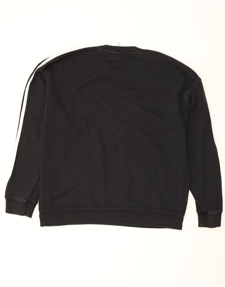 Felpa oversize da donna Adidas UK 12/14 cotone nero medio