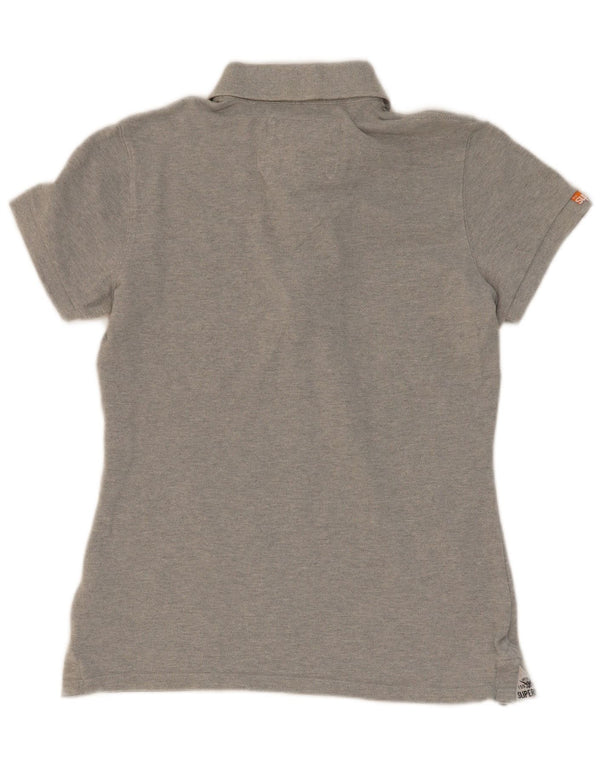 Polo grafica da donna Superdry UK 14 cotone grigio medio