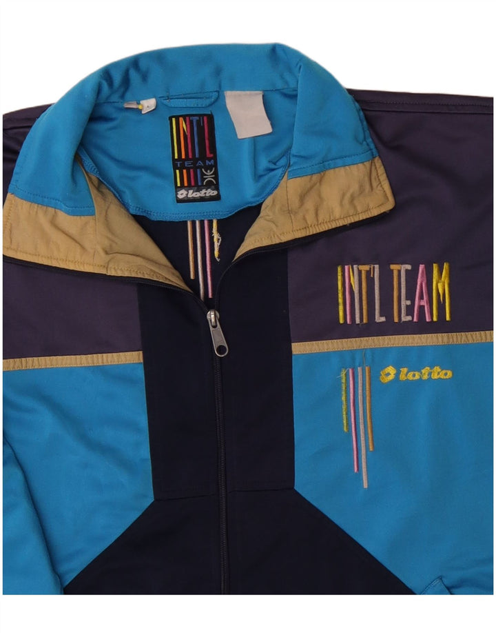 LOTTO Giacca da tuta grafica da uomo grande color block blu navy