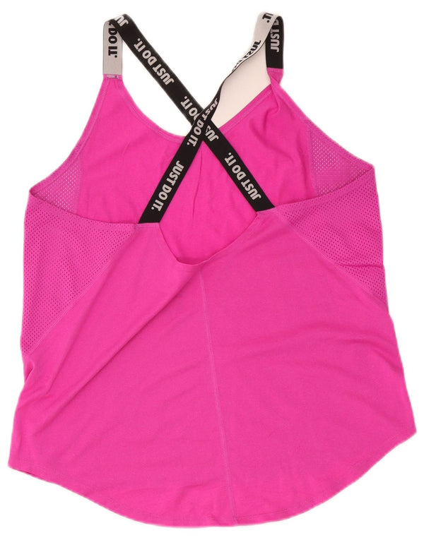 Canotta grafica Nike Dri Fit Crop da donna UK 14 Large Rosa