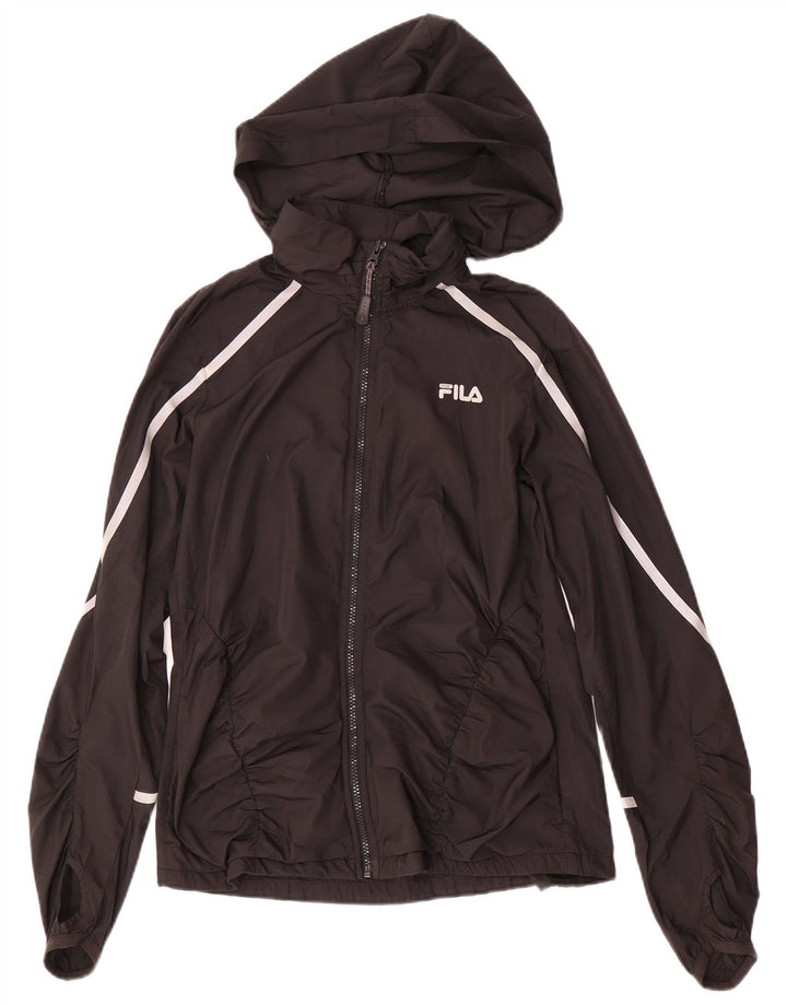 Giacca da ginnastica con cappuccio da donna FILA UK 14 poliestere nero medio