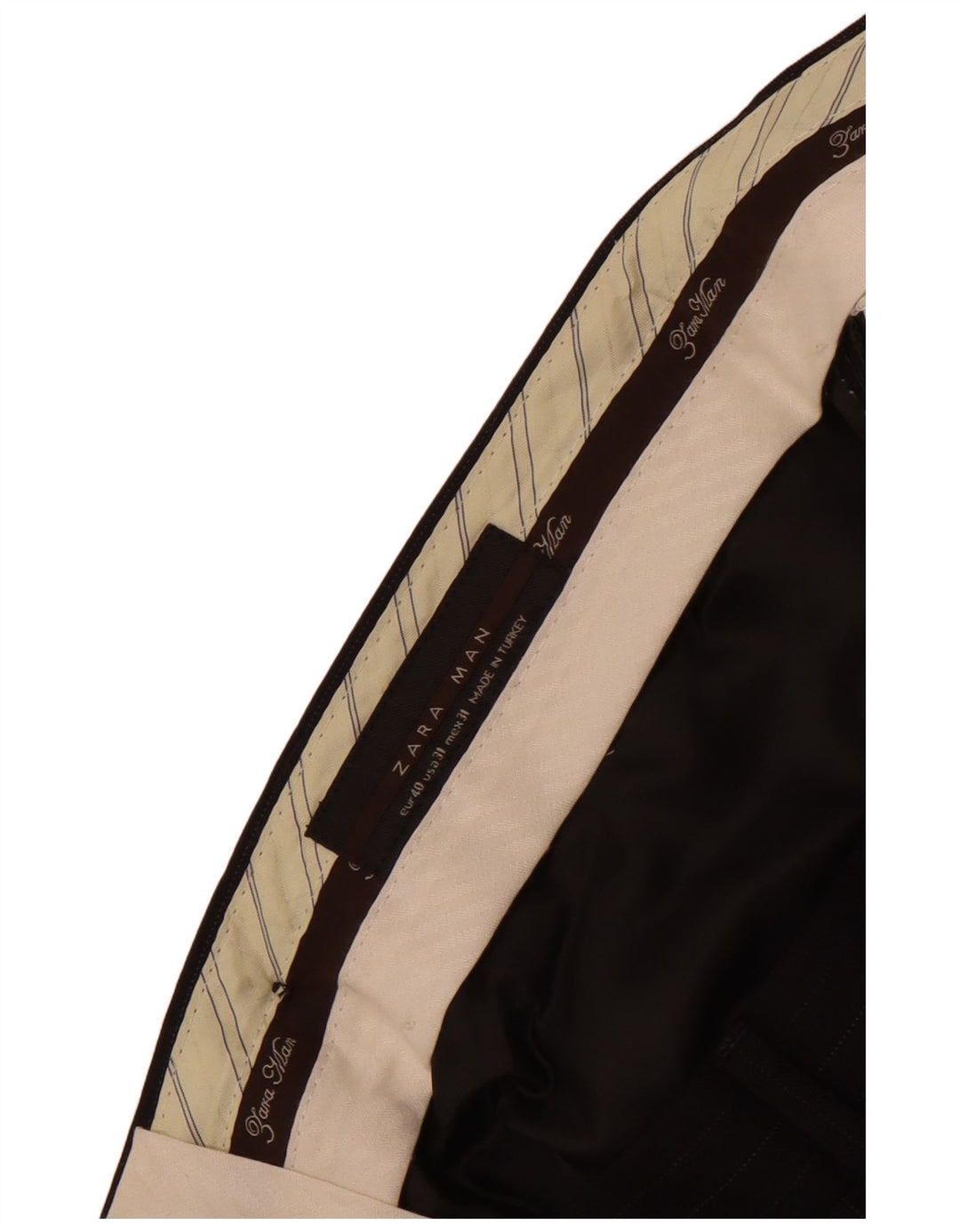 Pantaloni da abito dritti da uomo Zara EU 40 medi W32 L27 gessati neri