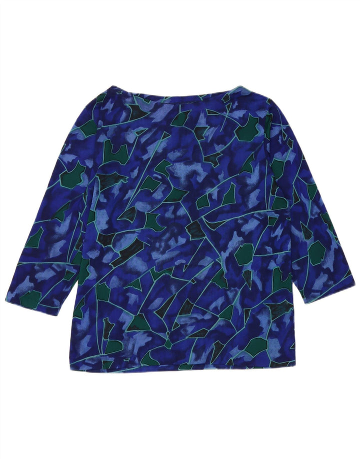 Valstar Top da donna con motivo astratto manica 3/4 UK 18 XL Blu