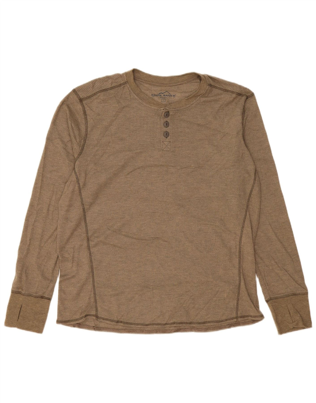 Eddie Bauer Maglia da uomo a maniche lunghe grande in poliestere beige