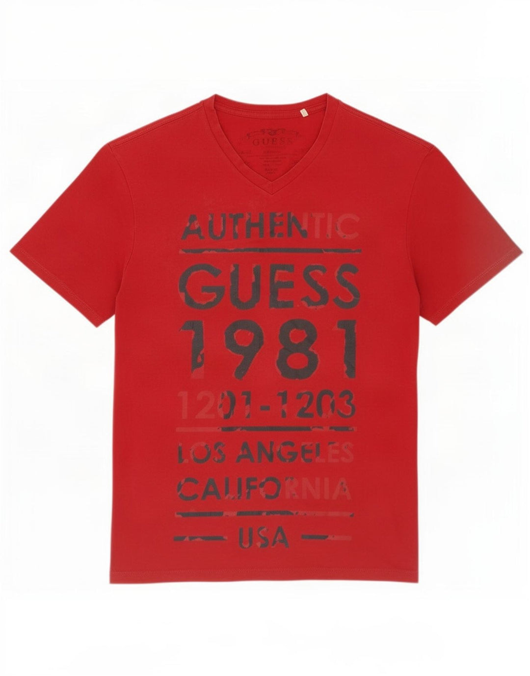 Guess T-shirt grafica da donna Top UK 14 Medium Rosso