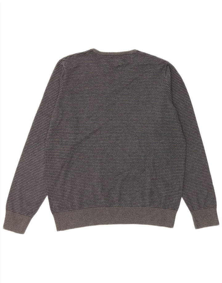 MARKS & SPENCER Maglione da uomo con scollo a V autografo gessato grigio medio