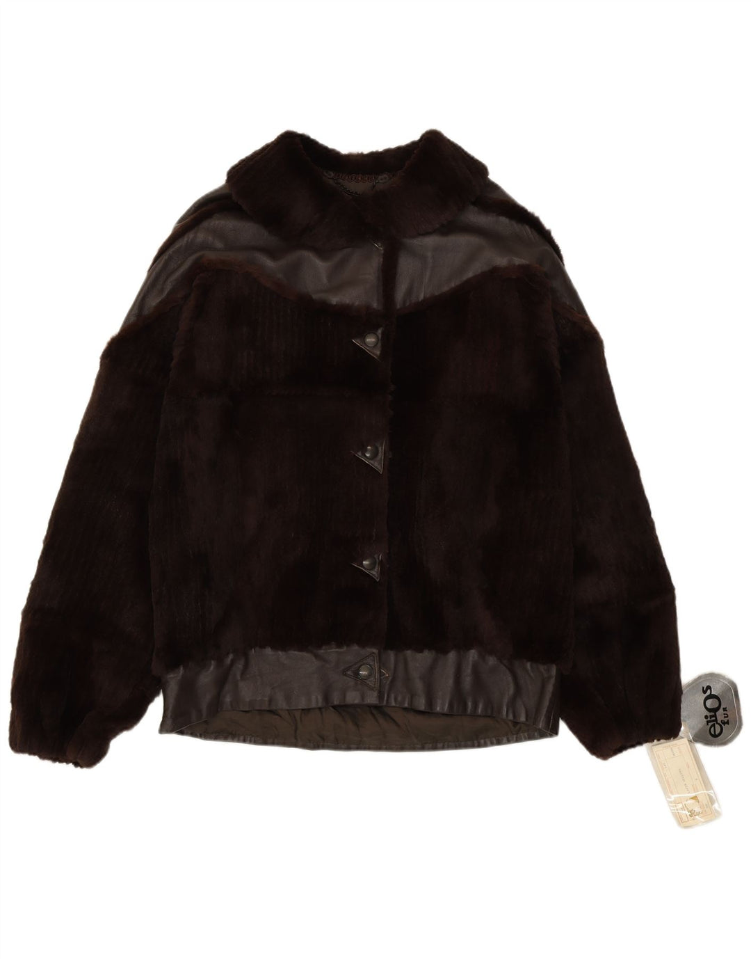 Giacca Pelliccia Donna Elios IT 44 Pelle Marrone Medio
