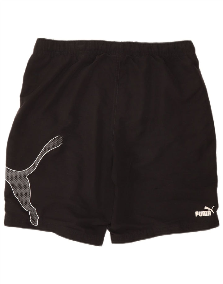 Pantaloncini sportivi grafici da uomo Puma medi neri