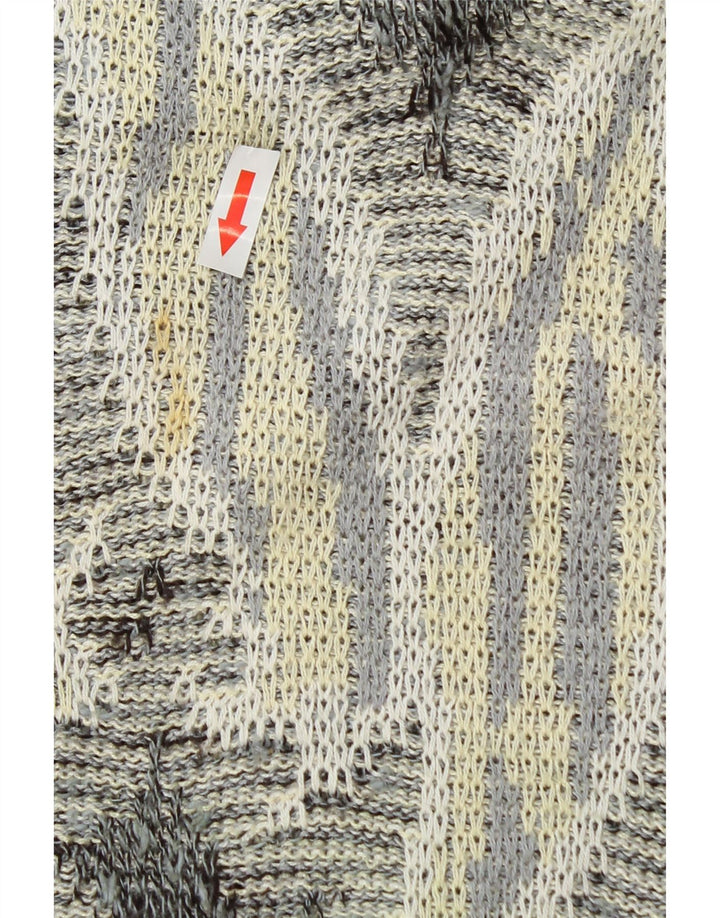 Monello Maglione da uomo con scollo a barca Maglione grande in cotone Paisley grigio