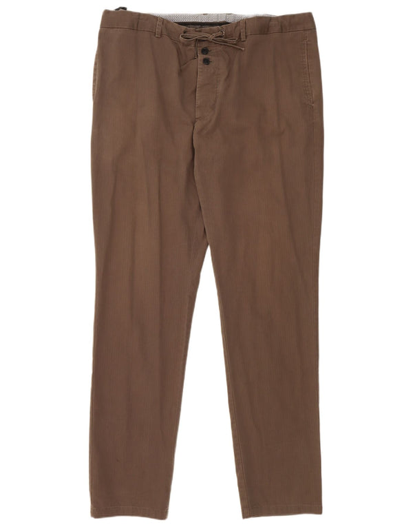 Pantaloni chino slim da uomo Zara EU 48 XL W38 L33 cotone marrone