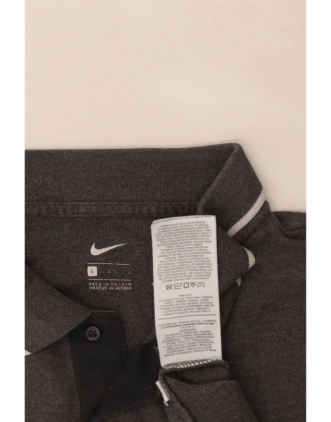 Polo Nike da uomo grande in cotone grigio