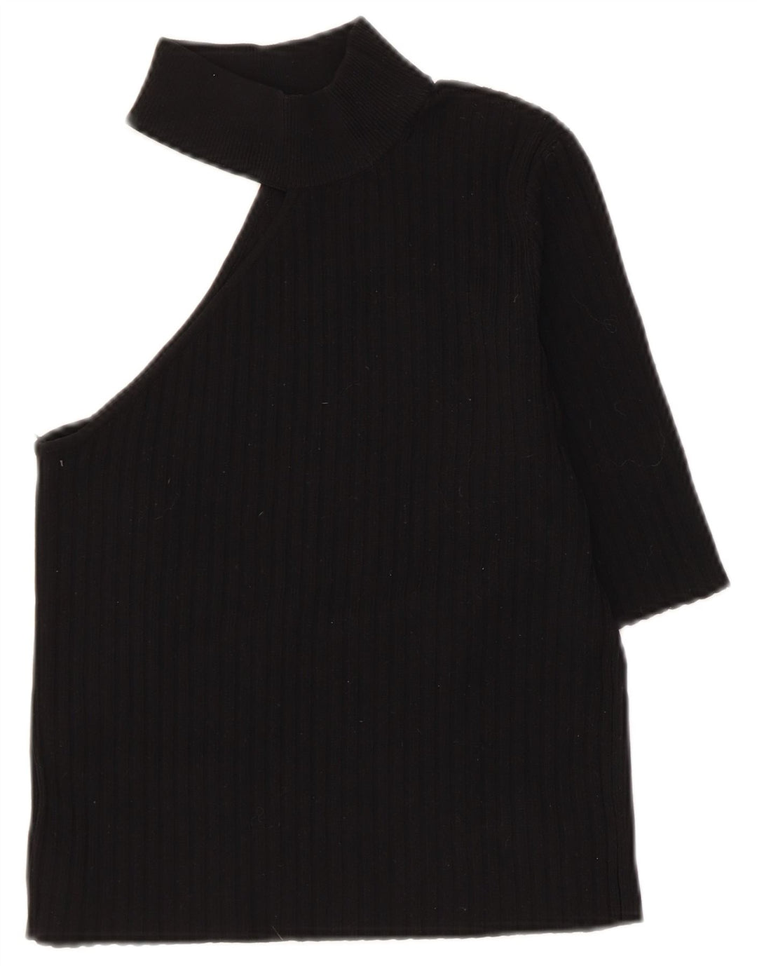 Top corto monospalla da donna Zara UK 8 piccolo nylon nero