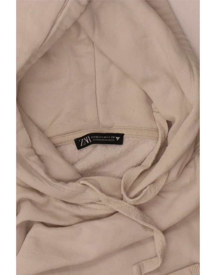 Maglione con cappuccio da donna Zara UK 14 medio bianco sporco