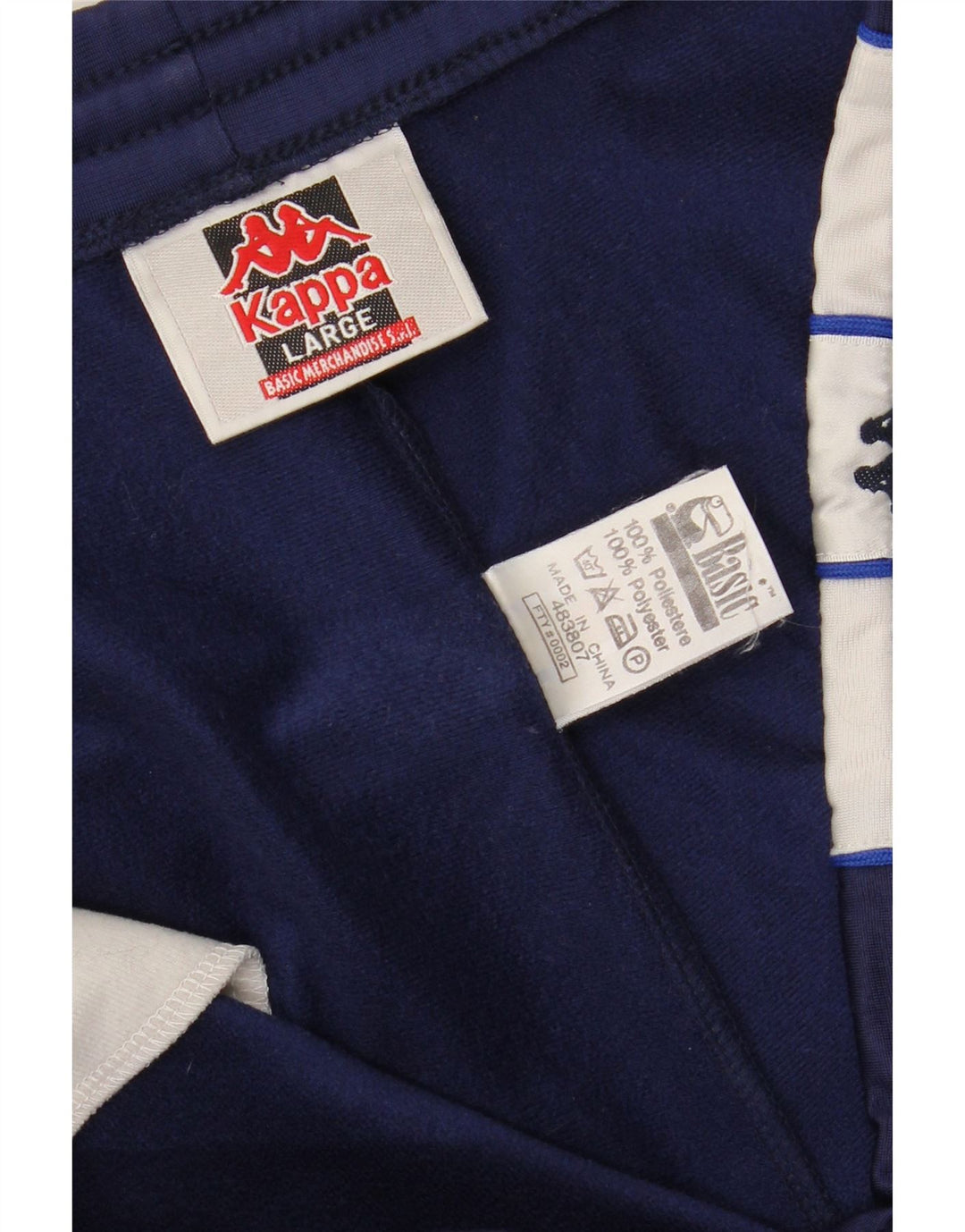KAPPA Mens Graphic Tracksuit Trousers Large  Navy Blue Colourblock