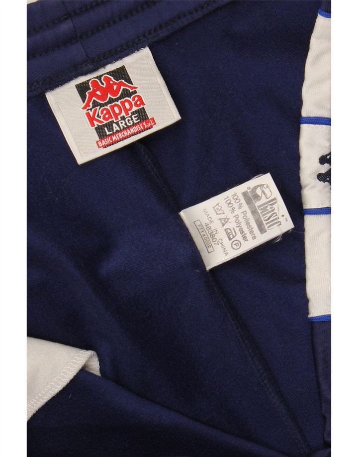 KAPPA Mens Graphic Tracksuit Trousers Large  Navy Blue Colourblock