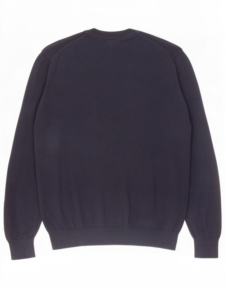 Maglione maglione girocollo da uomo John Lewis in cotone blu navy medio