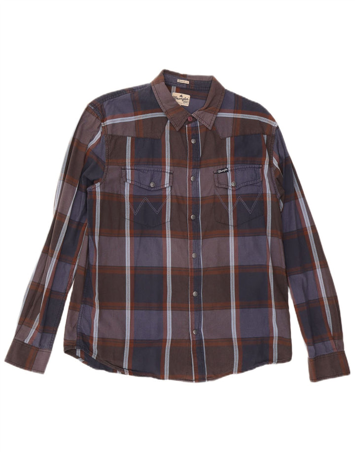 WRANGLER Mens Regular Fit Shirt Large Multicoloured Check Cotton