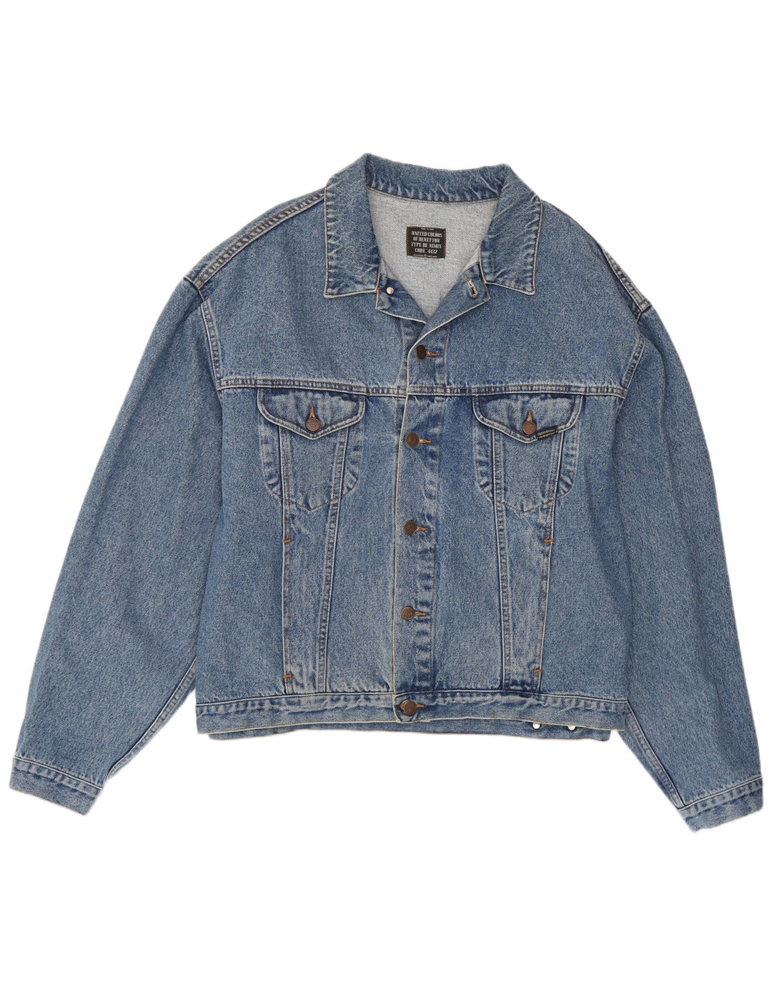 Giacca in denim da uomo Benetton IT 54 2XL Blu cotone