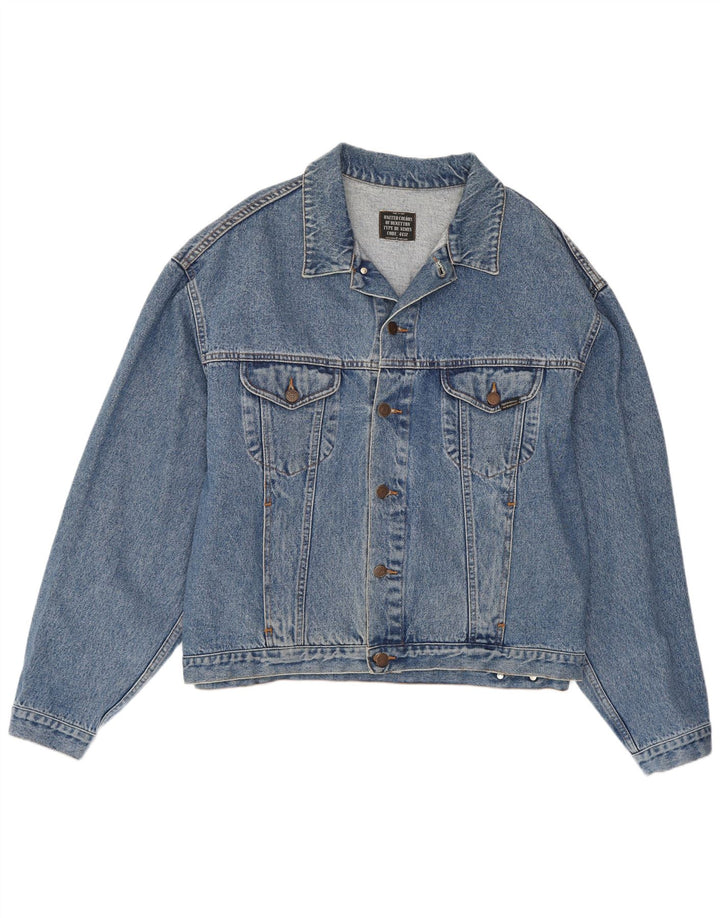 Giacca in denim da uomo Benetton IT 54 2XL Blu cotone