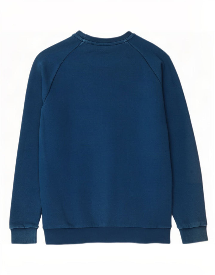 Felpa grafica da uomo Adidas Felpa in cotone blu medio