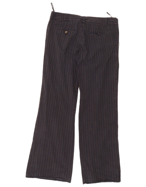 Topshop Pantaloni da abito a gamba larga da donna UK 14 Large W34 L30 Blu navy a righe