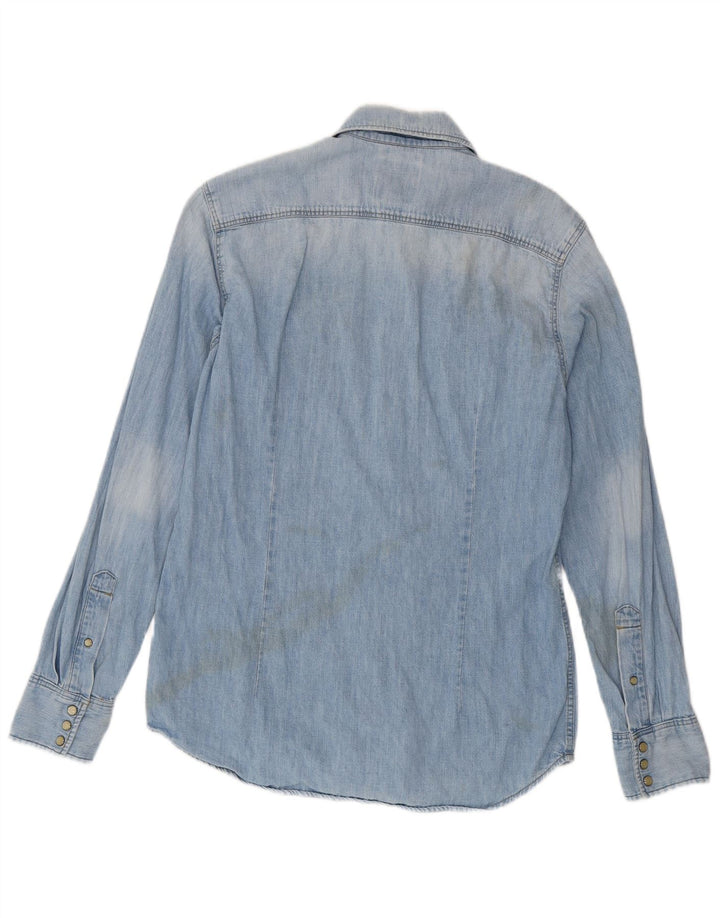 Camicia di jeans slim fit da uomo G-Star in cotone blu medio